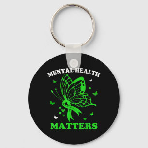 Llavero Mujeres Cinta Verde Mariposa Salud Mental