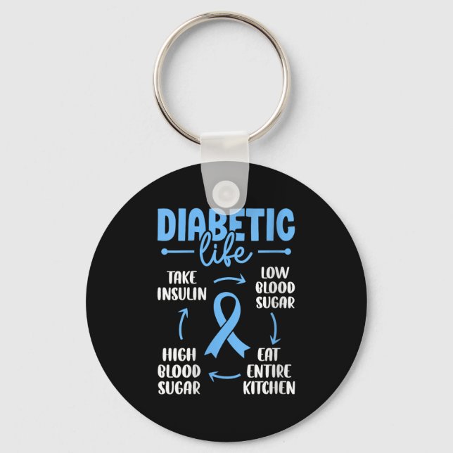 Llavero Mujeres Diabéticas Vida Baja Azúcar En Sangre Come (Anverso)