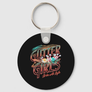 Llavero Mujeres entusiastas de bolos Gutter Girls Jugadora