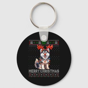 Llavero Mujeres Feliz Navidad Alaska Malamute Perro amante