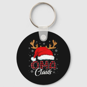 Llavero Mujeres Oma Claus Santa Hat Reindeer Red Plaid Mat