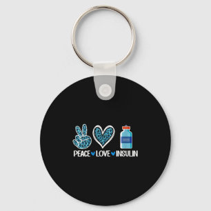 Llavero Mujeres Paz Amor Insulina V-cuello
