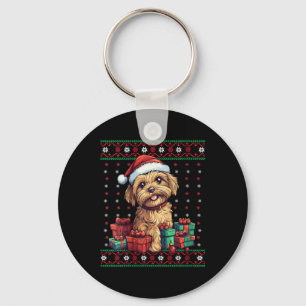 Llavero Mujeres Yorkipoo Santa Hat Perro amante Navidad Yo
