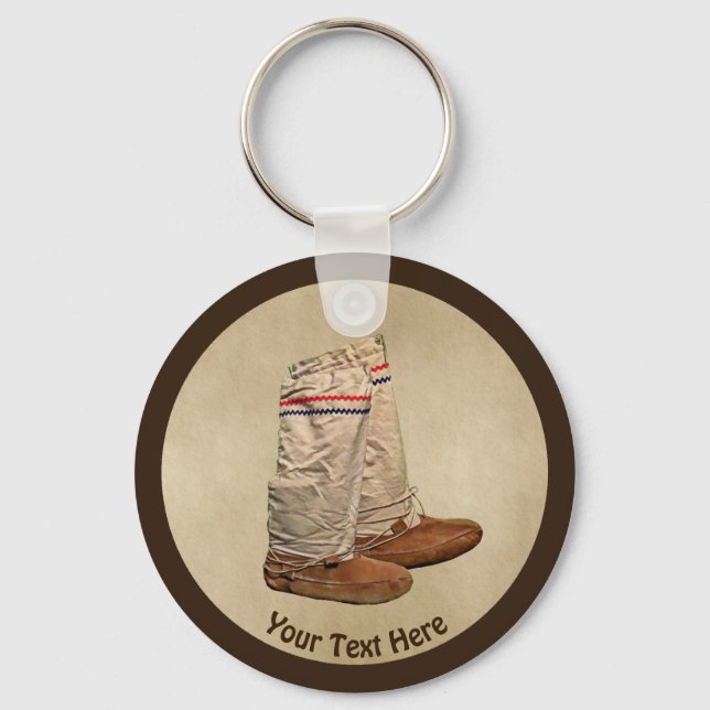 Llavero Mukluks en papel viejo (Anverso)