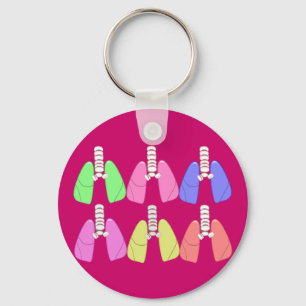 Llavero Multi de los pulmones coloreada--Diseño del