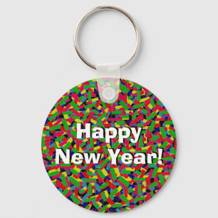 Llavero Multicolor Confetti "¡Feliz Año Nuevo!"