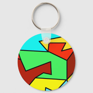 Llavero Múltiples colores ángulos abstractos y forma trian