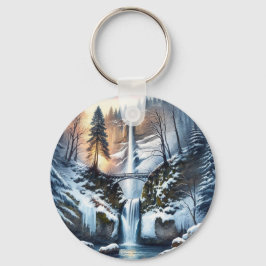 Llavero Multnomah cae nevado árbol de Navidad