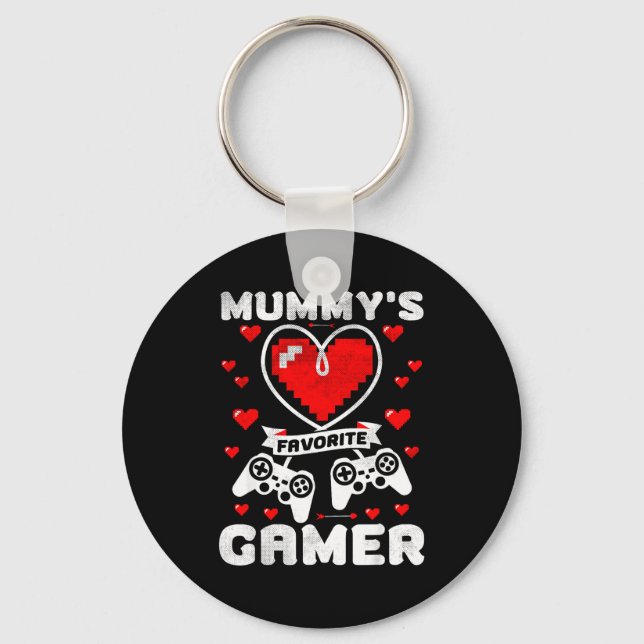 Llavero Mummy's Favorite Gamer Funny Boys Kids Valentine's (Anverso)