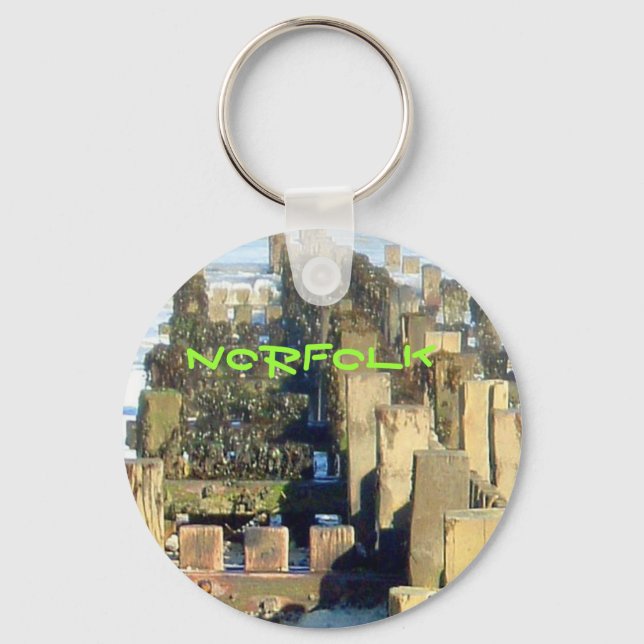 Llavero Mundesley Beach Groin, Norfolk, cadena de claves d (Anverso)