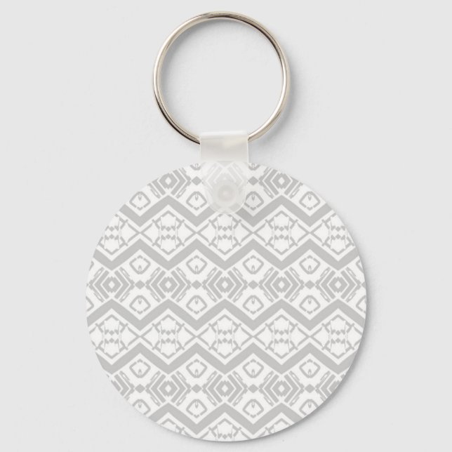 Llavero Muñeca de patrón de zigzag gris liso (Anverso)