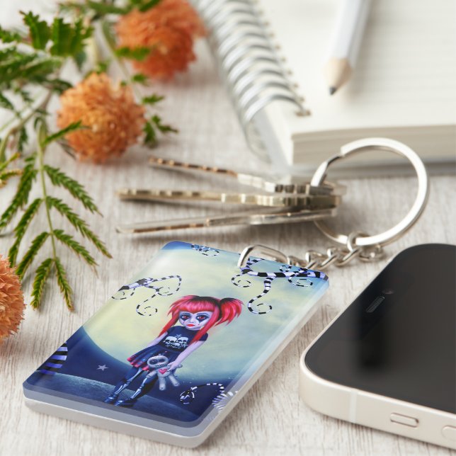 Llavero Muñeca Gótica de Luz de Luna (Frente Derecha)