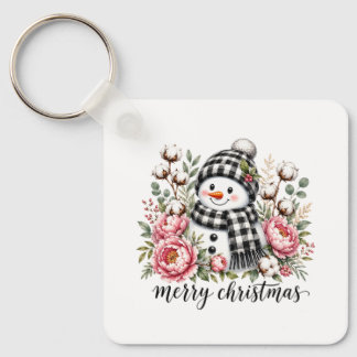 Llavero Muñeco de nieve adorable Feliz Navidad