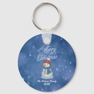 Llavero Muñeco de Nieve Caprichoso Feliz Navidad