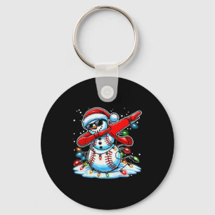 Llavero Muñeco de nieve de béisbol de Navidad haciendo Dab