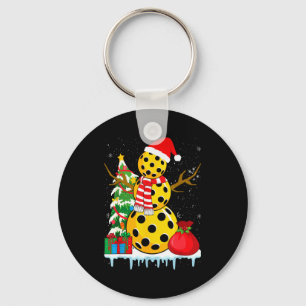 Llavero Muñeco de nieve de pickleball - divertida Navidad