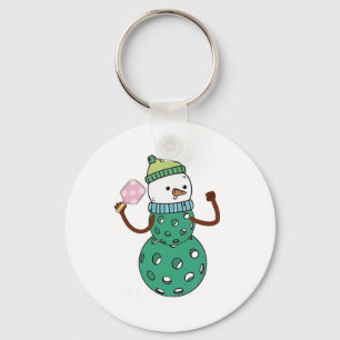 Llavero Muñeco de nieve de pickleball divertido Navidad Xm