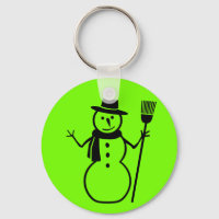 muñeco de nieve en verde fluorescente