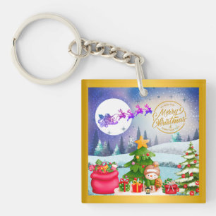 Llavero Muñeco de nieve Feliz Navidad Árbol Regalo & Feliz