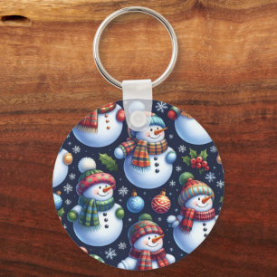 Llavero Muñeco de Nieve Festivo Acogedor