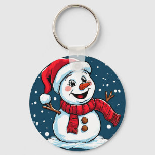 Llavero Muñeco de nieve festivo de dibujos animados con so