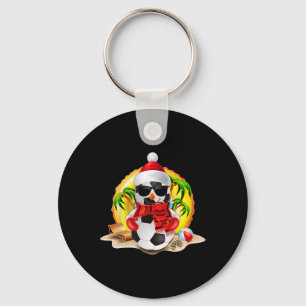 Llavero Muñeco de nieve fútbol sombrero de Santa Navidad e