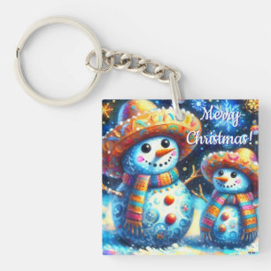 Llavero Muñecos de nieve personalizados de arte popular me