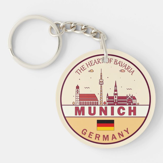 Llavero Múnich Alemania City Skyline Emblem (Frente)