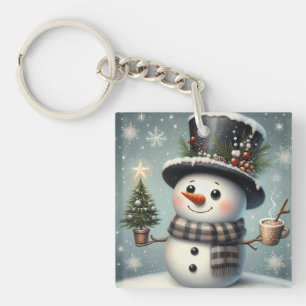 Llavero Muniéco de nieve de Navidad/invierno adorable y ca