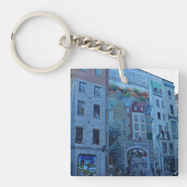 Llavero Mural en Ciudad Vieja de Quebec, Quebec, Canadá (Frente)