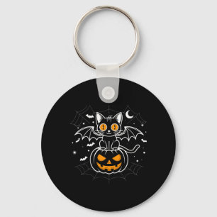 Llavero Murciélago Halloween _ Gato Negro Alas de Murciéla