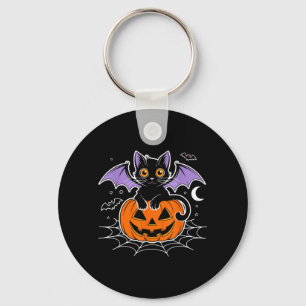 Llavero Murciélago Halloween _ Gato Negro Alas de Murciéla
