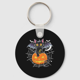 Llavero Murciélago Halloween _ Gato Negro Alas de Murciéla