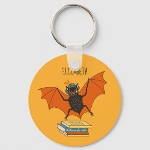 Llavero Murciélago Lector Bibliotecaria Caprichosa con L
