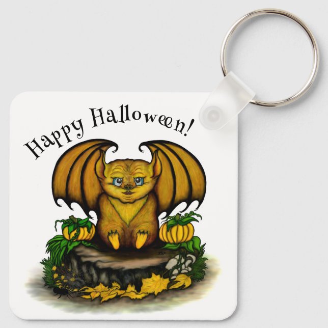 Llavero  Murciélago lindo de Halloween (Reverso )