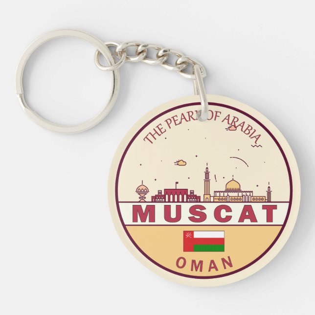 Llavero Muscat Oman City Skyline Emblem (Frente)