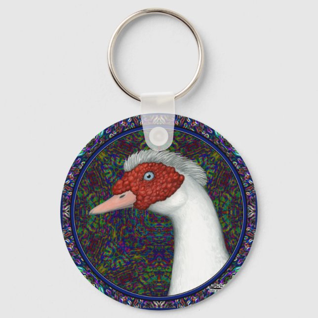 Llavero Muscovy Duck Head White (Anverso)