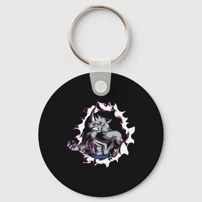 Llavero Músculos del rinoceronte Fitness Bodybuilding Leva (Anverso)