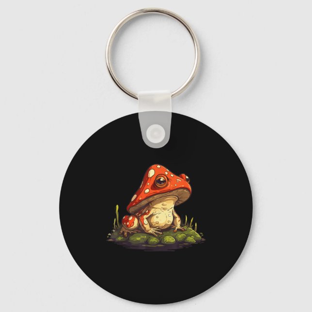 Llavero Mushroom Frog Toadstool Nature Aesthetic Cottageco (Anverso)