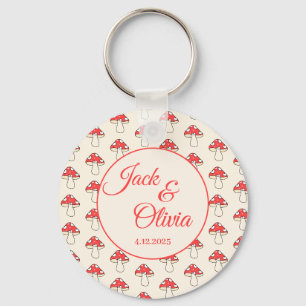 Llavero Mushrooms Cute Retro Kawaii Personalizado apellido