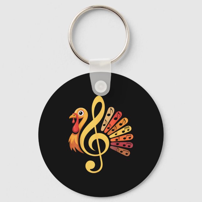 Llavero Music Note Symbol Turkey Teacher Fall Thanksgiving (Anverso)