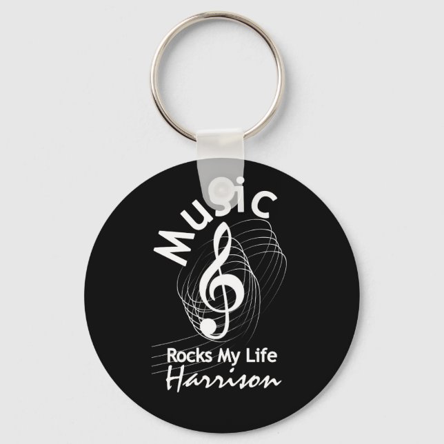 Llavero Music Rocks My Life Personalized (Anverso)