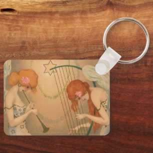 Llavero Música antigua ángeles músicos victorianos Flauta 