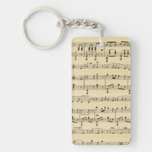 Llavero Música Antigua en Partitura
