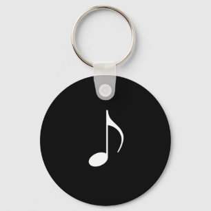 Llavero Música Blanca 8Nota Sobre El Fondo Negro