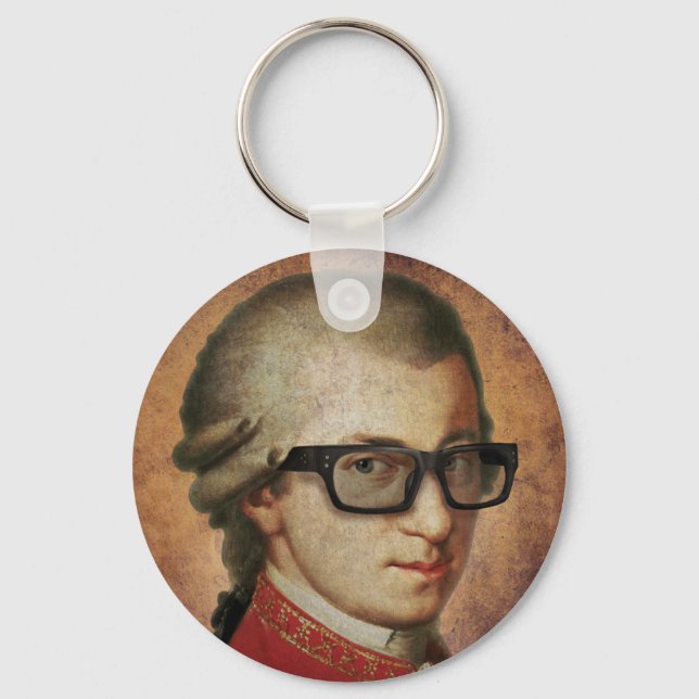 Llavero Música clásica de Hipster Mozart (Anverso)