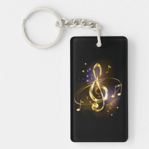 Llavero Música de Clef de Triples de Oro