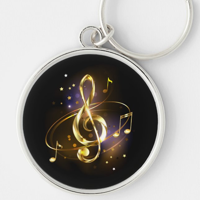 Llavero Música de Clef de Triplete de Oro (Frente)