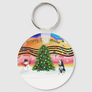 Llavero Música de Navidad 2 - Husky Siberiano