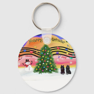 Llavero Música de Navidad 2 - Schipperke (dos)